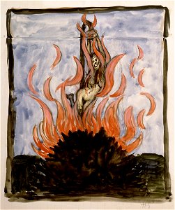 Hugo Simberg - Noita roviolla (ajoittamaton)