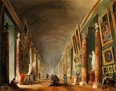 Hubert Robert - The Grande Galerie - WGA19594. Free illustration for personal and commercial use.