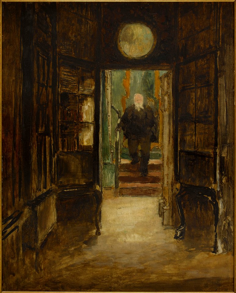 Hugo, Georges - Victor Hugo descendant de son cabinet de travail à Hauteville House - 268 - Maison de Victor Hugo