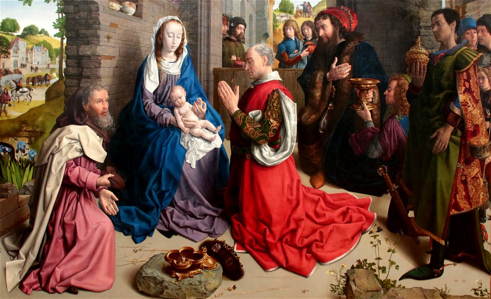 Hugo van der Goes (Gand, 1440 circa – Auderghem, 1482) Altare Monforte - Adorazione dei Magi (1470 circa) - Tecnica olio su tavola Dimensioni 147×242 cm - Gemäldegalerie, Berlin