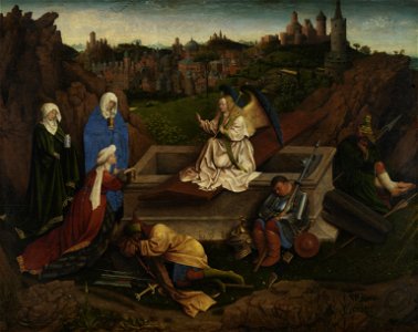 Hubert van Eyck or Jan van Eyck or both - The Three Marys at the Tomb - Google Art Project