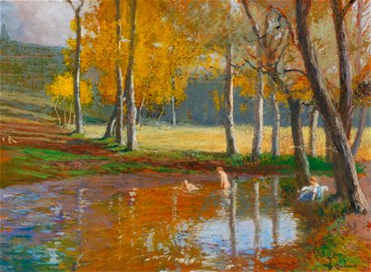 Hugo Charlemont - Bathers in a Woodland Pond