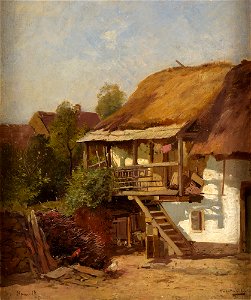 Hugo Mühlig Vor dem Bauernhof 1875