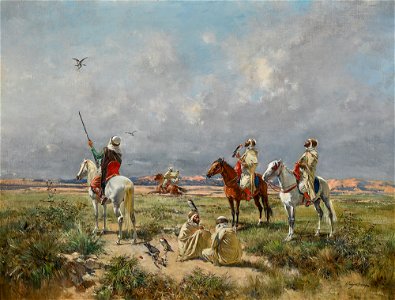 The Falconers by Victor Huguet