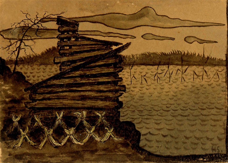 Hugo Simberg - Nuottakota - A II 968-15 - Finnish National Gallery