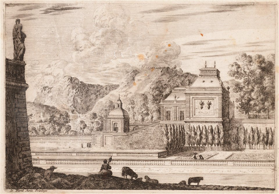 Huis met op de achtergrond bergen, objectnr A 13370