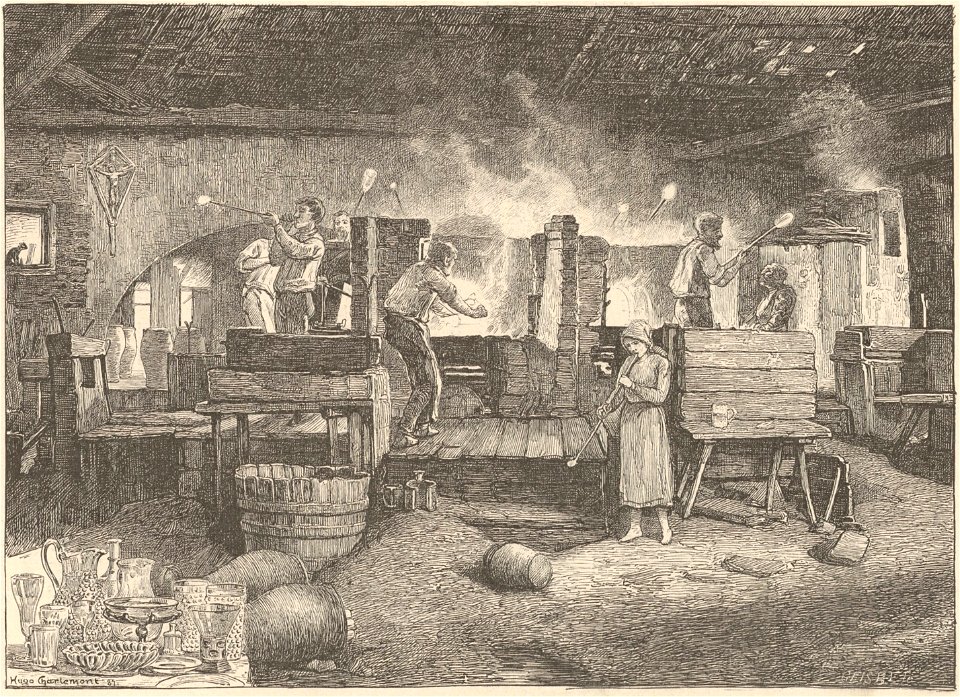 Hugo Charlemont - Innenansicht einer Glashütte im Bachergebirge (Pohorje)