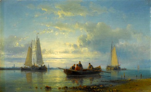 Abraham Hulk the Elder - Fishing boats on a shore