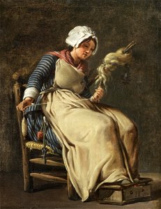 Hugues Taraval A kitchen maid 1783. Free illustration for personal and commercial use.