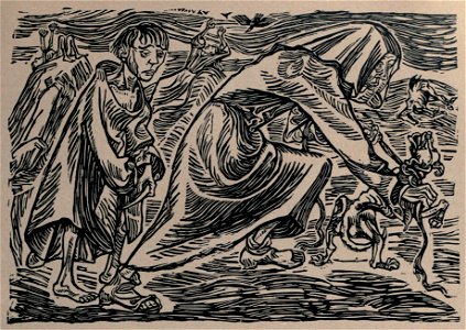 Hundefänger, Ernst Barlach. Free illustration for personal and commercial use.