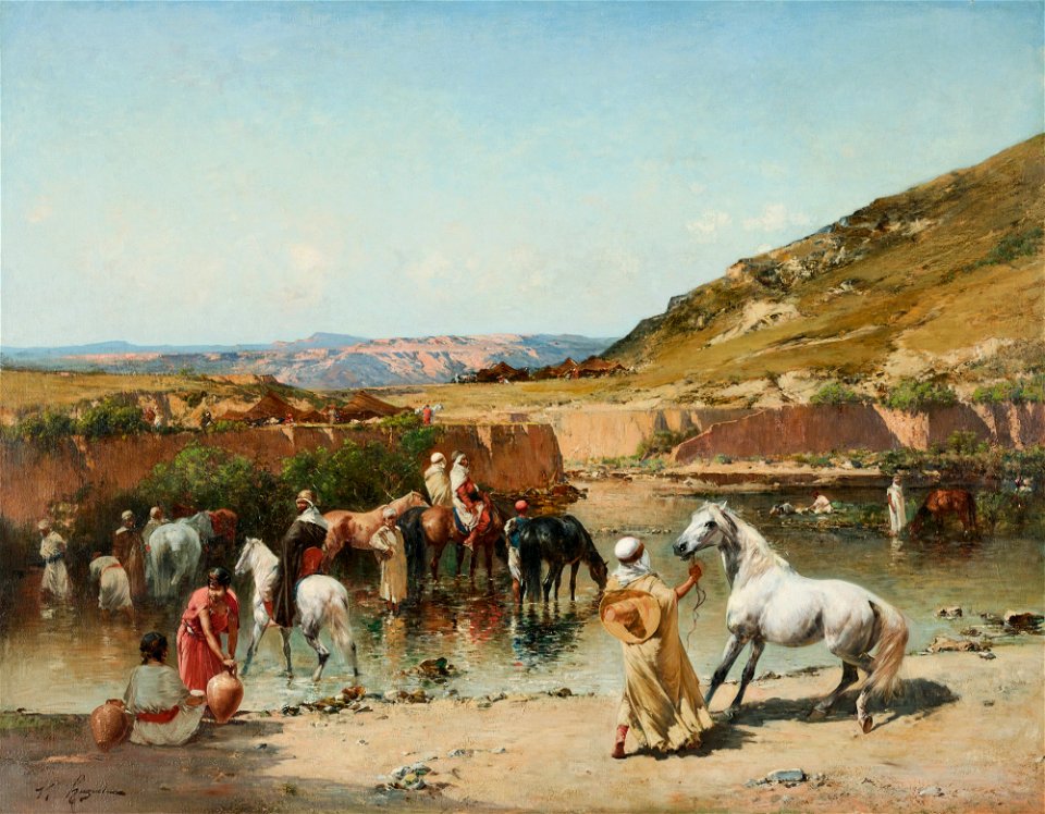 At the Wadi by Victor Huguet