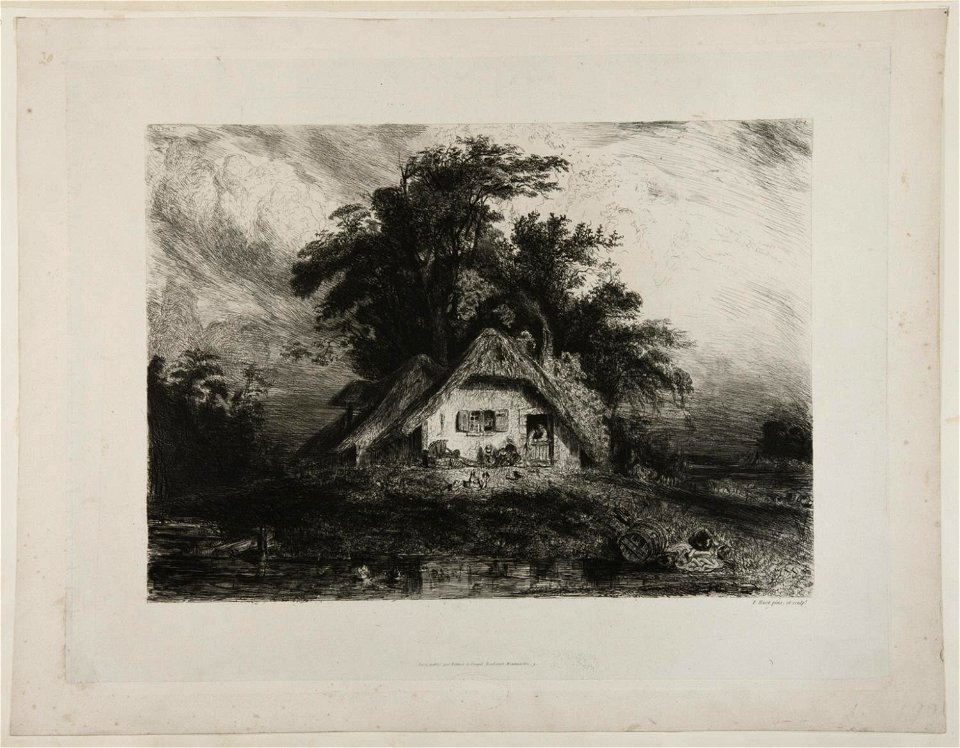 Huet - Two Thatched Cottages, 1985-52-34912