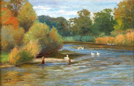 Hugo Darnaut Enten am Weiher