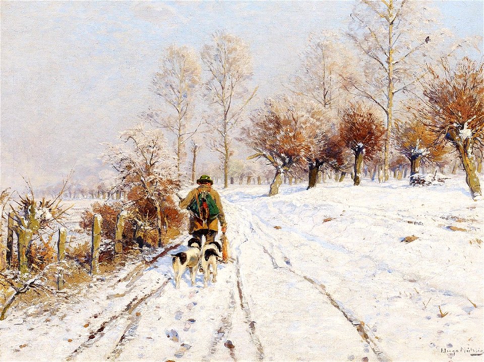 Hugo Mühlig Jäger im Schnee