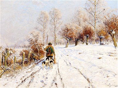 Hugo Mühlig Jäger im Schnee