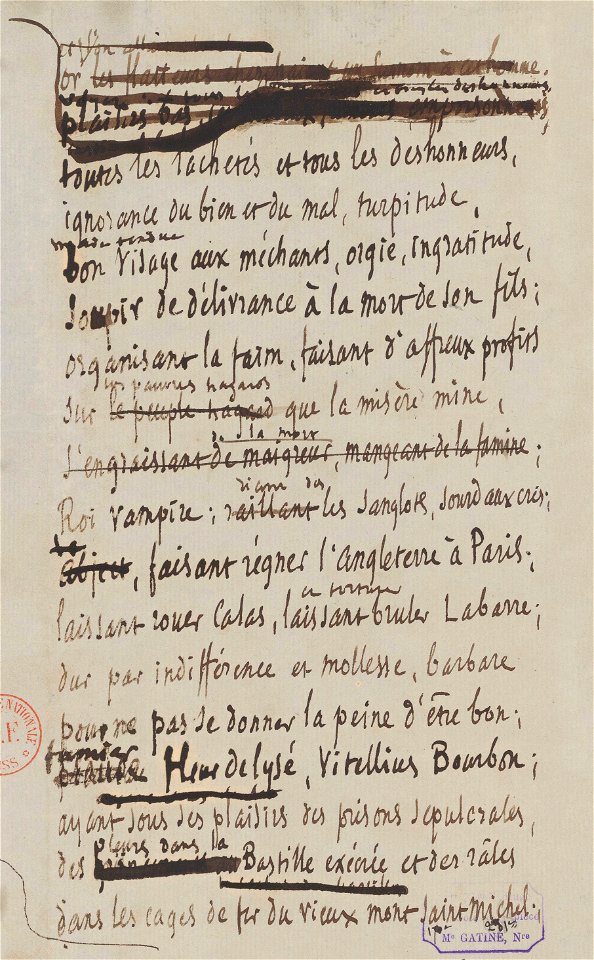 Hugo - Les Quatre vents de l'Esprit (manuscrit, f. 518r - détail)