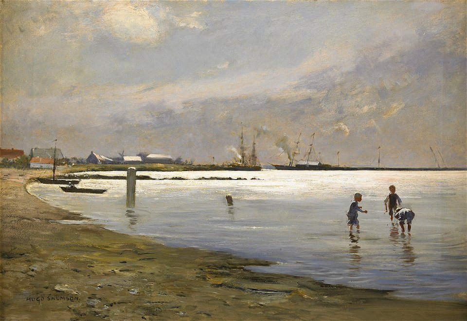 Hugo Salmson - Lekande pojkar i vattenbrynet