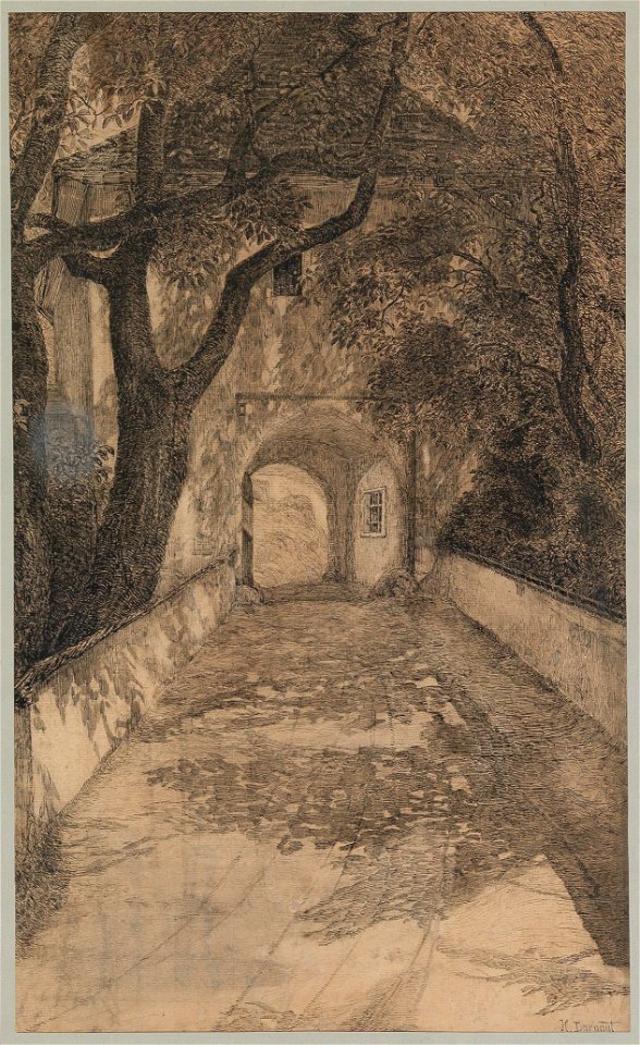 Hugo Darnaut Zufahrtsweg mit Tor