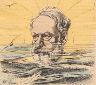 Hugo en exil dessin de Gill, publié dans l'éclipse