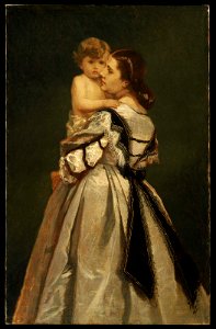 William Morris Hunt - Mother and Child - 2000.1232 - Museum of Fine Arts. Free illustration for personal and commercial use.