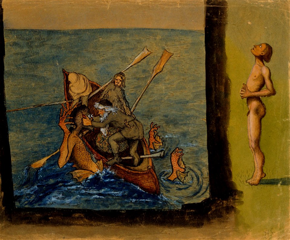 Hugo Simberg - Väinämöinen ja Ikiturso (1897)
