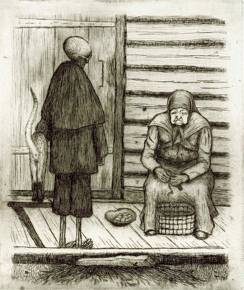 Hugo Simberg - Death and the Potato Peeler
