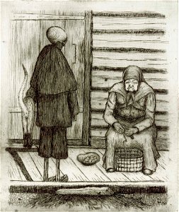 Hugo Simberg - Death and the Potato Peeler