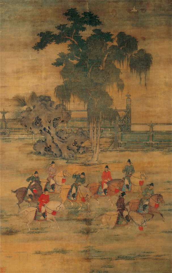 Huit cavaliers au printemps par Zhao Yan