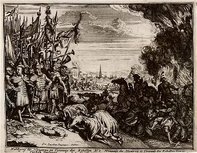 Huldiging der Hongaren en Tyrannie der Rebellen Turken Tartaren - Peeters Jacob - 1686