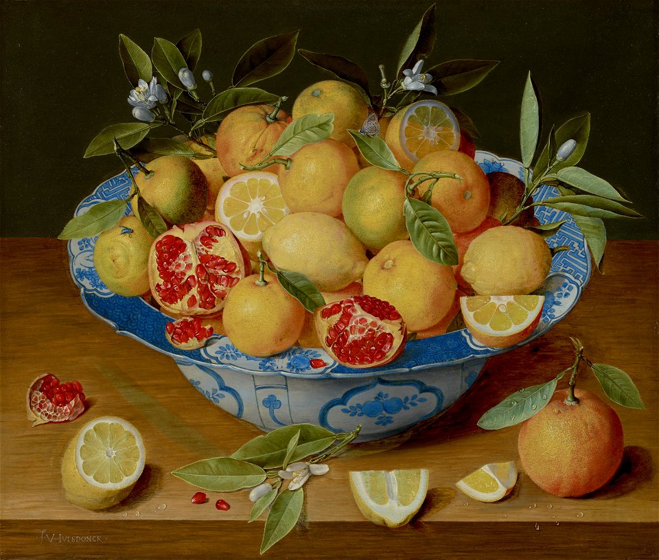 Jacob van Hulsdonck (Flemish - Still Life with Lemons, Oranges and a Pomegranate - Google Art Project