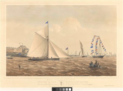 Hull Grand Regatta July 31st 1851 cutter yacht Kingston, 29 Tons, winner of the Cup presented by the Right Honble Lord Londesborough RMG PY8708