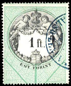 Hungary 1876 document revenue 1ft