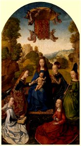 Hugo van der Goes follower - Virgin and Child with Saints RCIN 407817