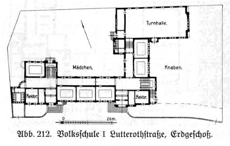 HUSB 1914, Band 1, Abbildung 212, Volksschule Lutterothstraße, Erdgeschoss