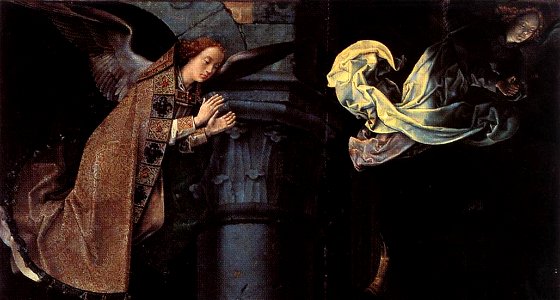 Hugo van der goes portinari triptych central angels above
