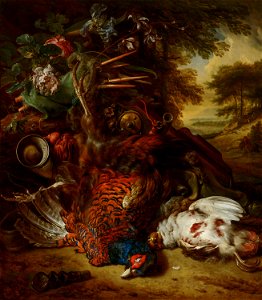Hunting Still Life by Jan Weenix Mauritshuis 207. Free illustration for personal and commercial use.