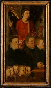 Hugo van der Goes - Linkervleugel van een memoriedrieluik (voorheen genoemd de Gertz memorietafel) met negen stichters m - SK-A-4488-2 - Rijksmuseum
