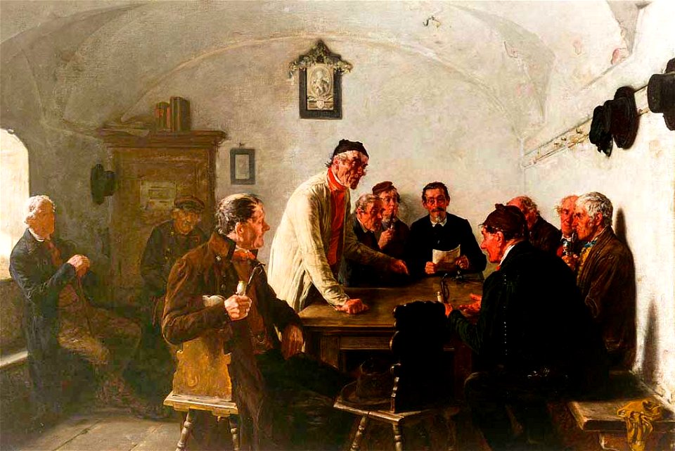 Hugo Kotschenreiter Gemeinderatsversammlung im Wirtshaus