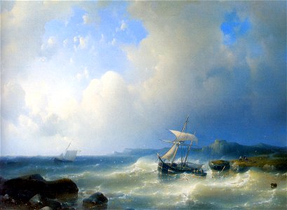 Hulk Abraham A Rocky Coast Oil On Canvas