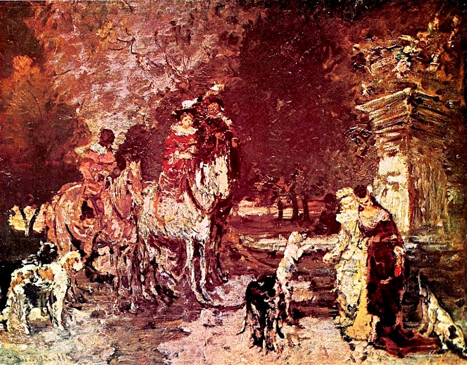 Hunting-Scene-Adolphe-Joseph-Thomas-Monticelli-Oil-Painting