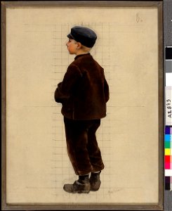 Hugo Salmson - Poika ruskeassa puvussa - A II 873 - Finnish National Gallery