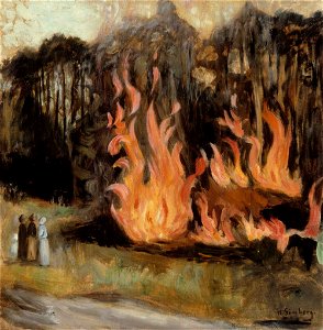 Hugo Simberg - Bonfires - A-2002-599 - Finnish National Gallery