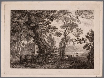 Huis tussen de bomen door te zien, objectnr A 14214