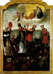 Hungarian saints altar painting Győr 1642