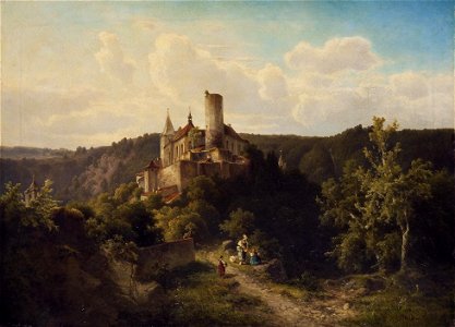 Hugo Ullik Landschaft mit der Burg Krivoklat 1876