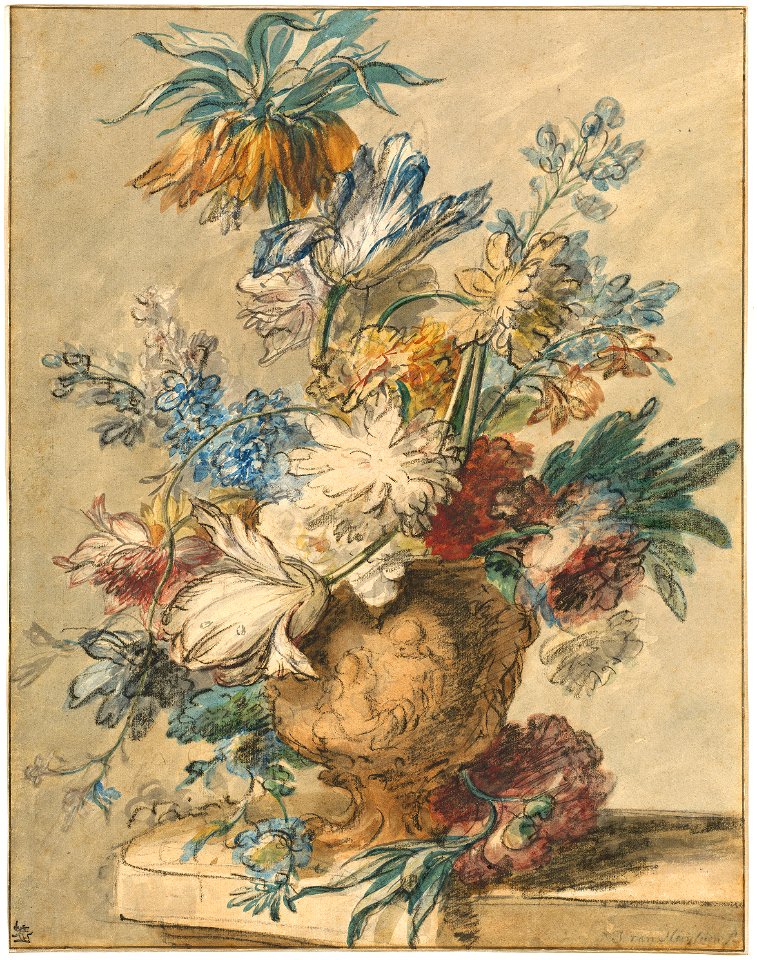 Bouquet of Spring Flowers in a Terracotta Vase by Jan van Huysum, 1720s
