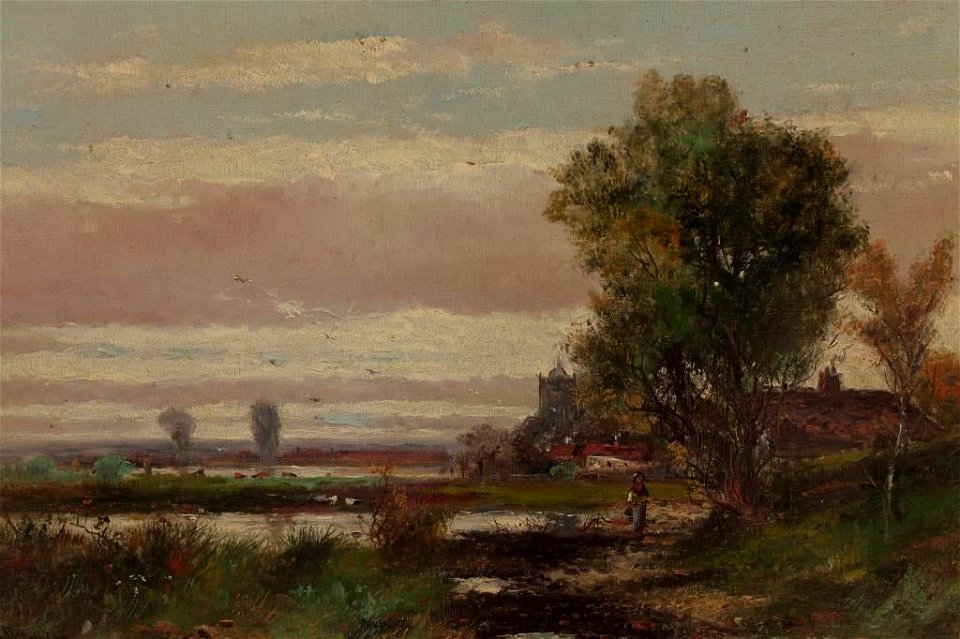 Landscape painting by Abraham Hulk the younger (British, 1851-1922)