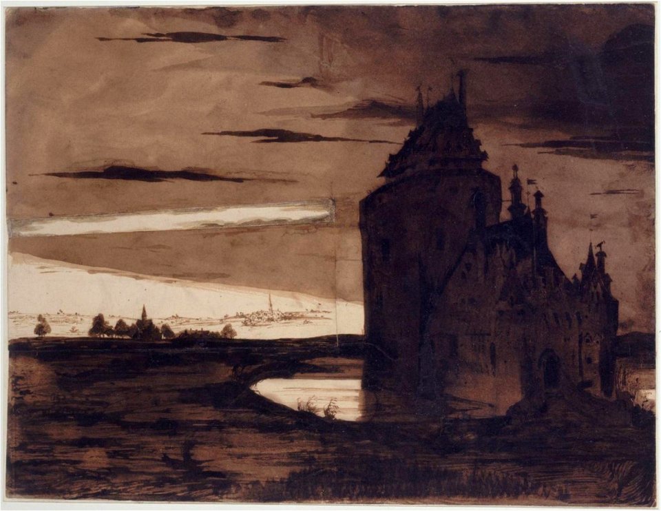 Vieux burg dans l'orage by Victor Hugo, 1837