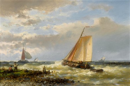 Abraham Hulk - Fishing boats running out of port against the tide