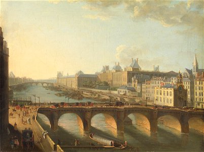 Hyacinthe de la Peigne - Ansicht des Pont-Neuf vom Quai de la l’Horloge in Paris - GG 1776 - Kunsthistorisches Museum